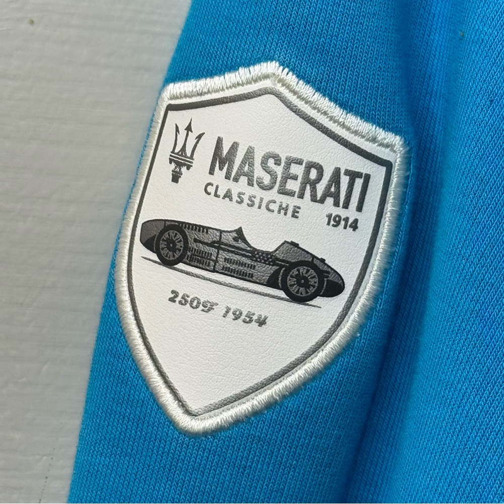 Maserati Classiche | Men's Light Blue Long Sleeve Half-Zip Pullover Size 3X - Picture 11 of 12